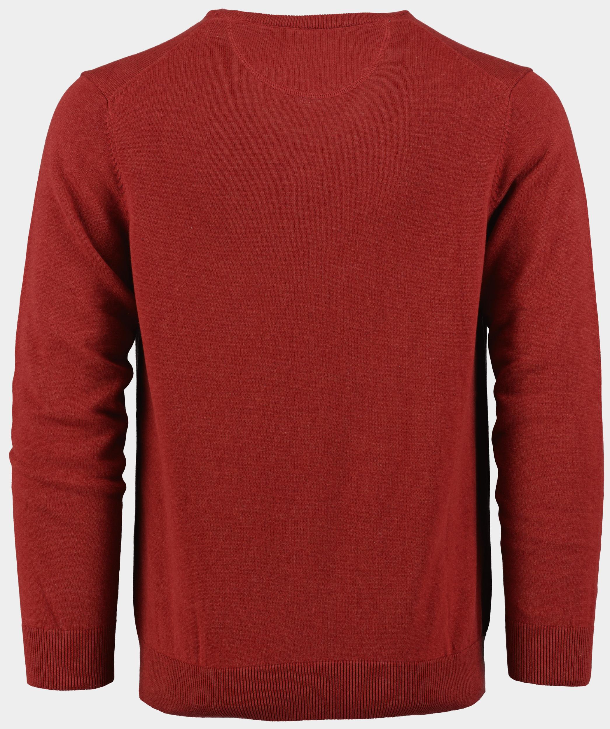 Bos Pullover Rood Katoenen V-hals 428100CCT/365