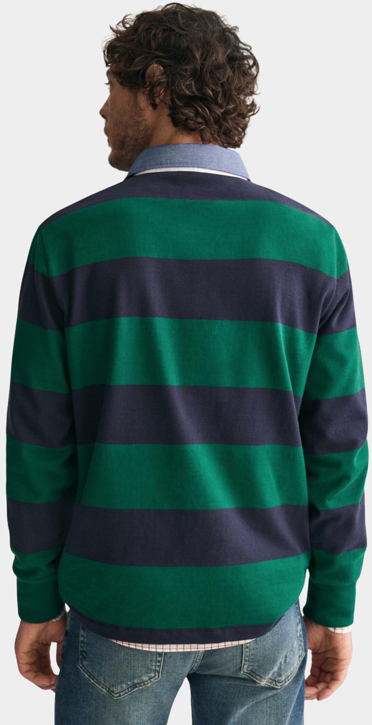 Gant Sweater Groen REG CHAMBRAY STRIPE HEAVY RUG 2004083/373