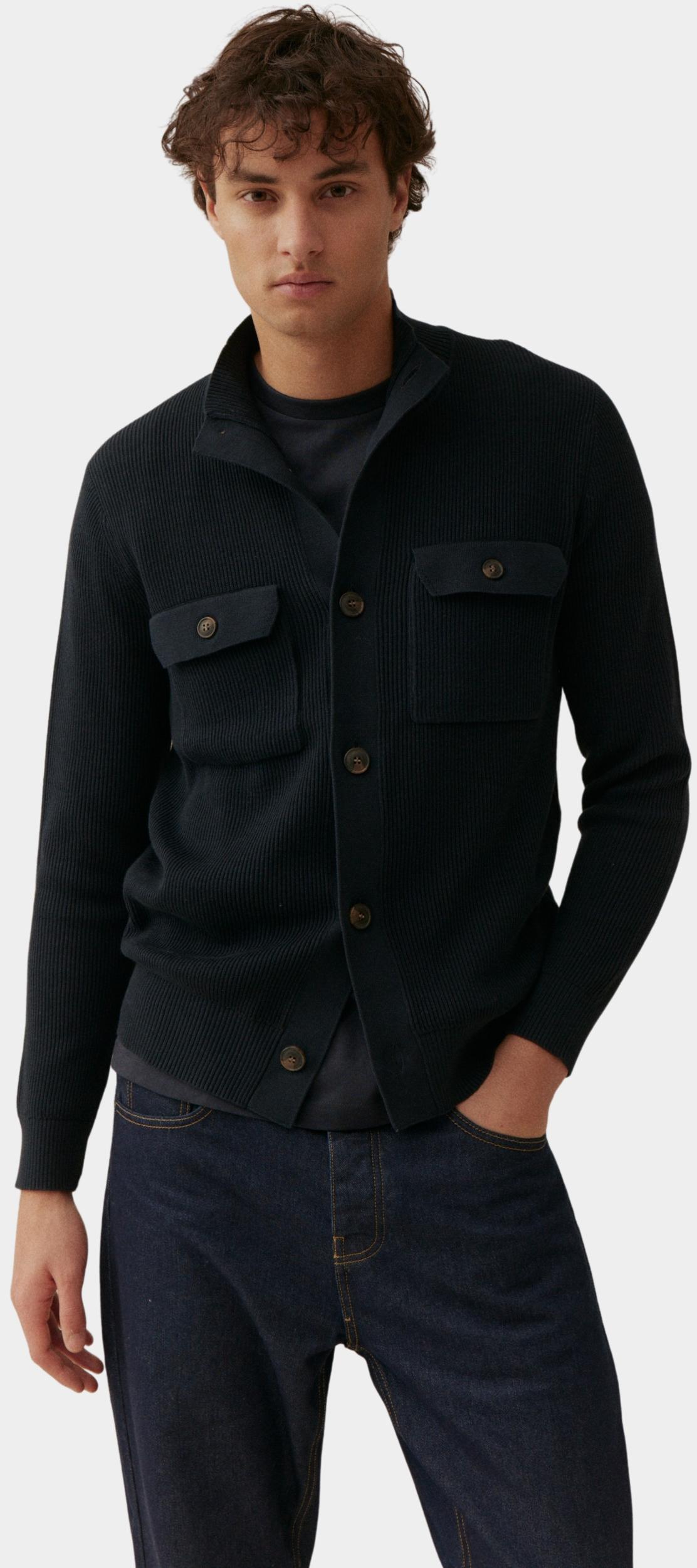 Basefield Overshirt Blauw Cardigan 219018203/617