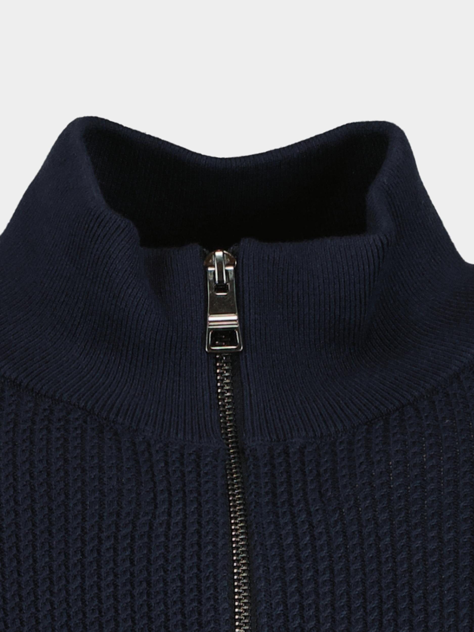 Tommy Hilfiger Pullover Blauw Structure Zip Mock MW0MW36527/DW5