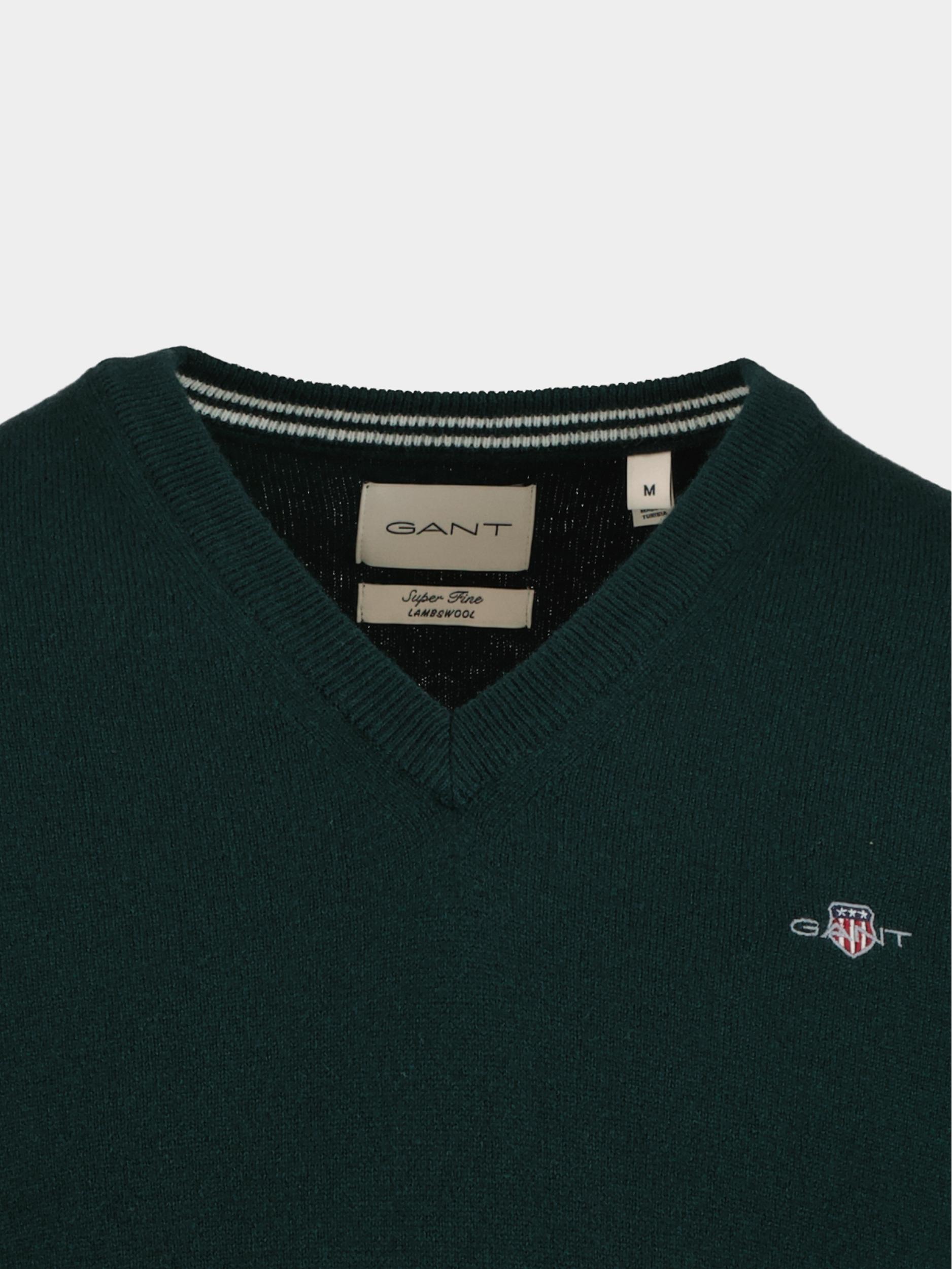 Gant Pullover Groen Superfine Lambswool V-Neck 87212/374