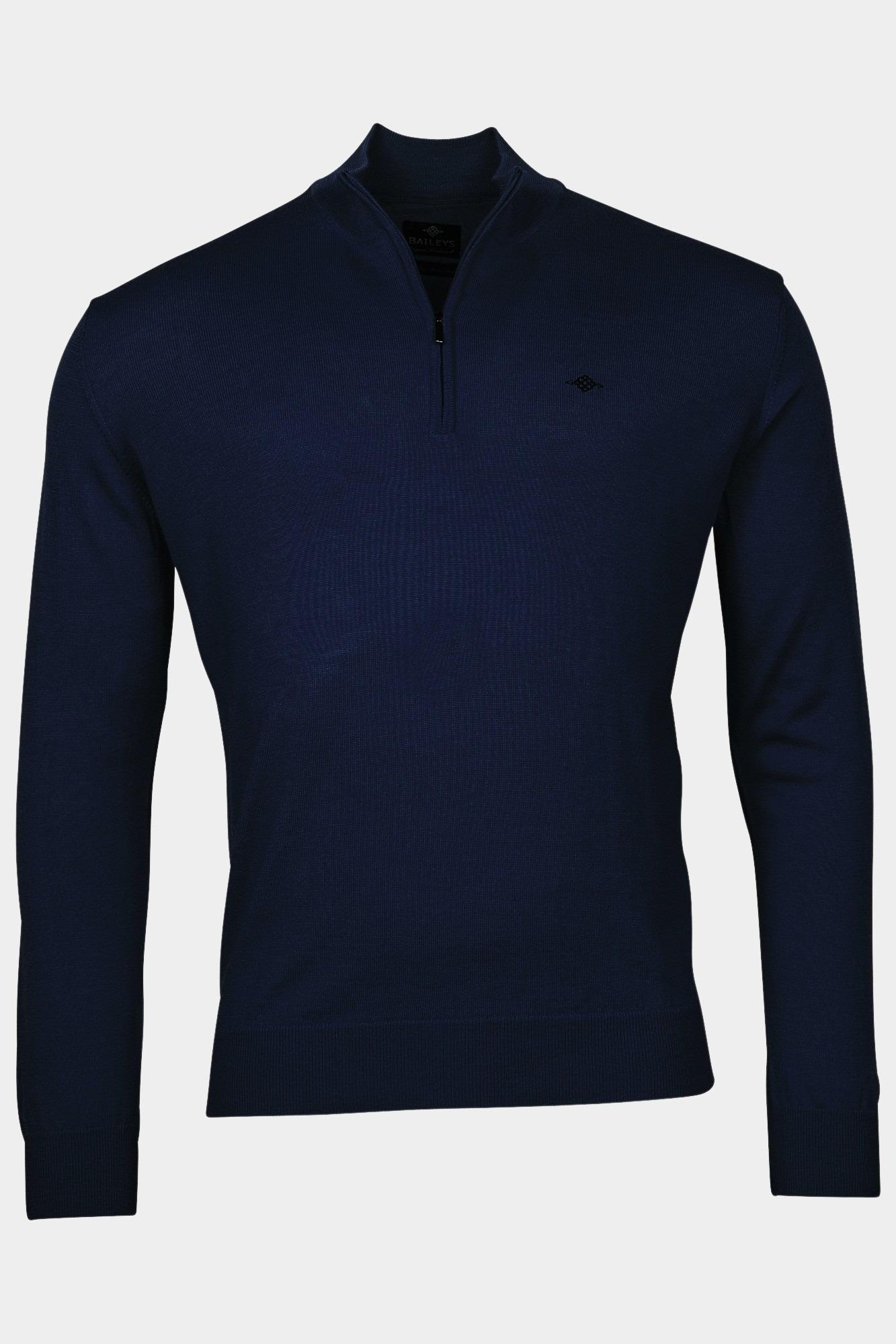 Baileys Half Zip Blauw Pullover 1/2 zip  12gg single 320064/60