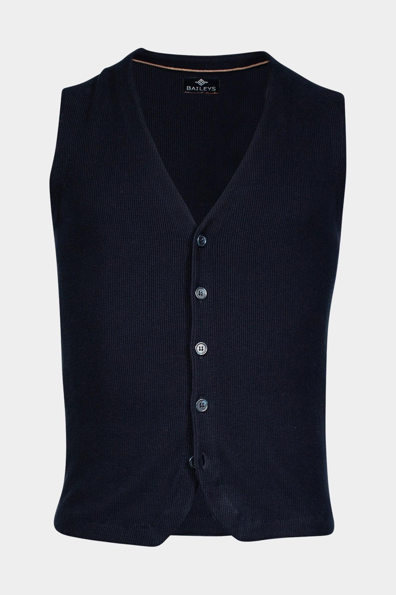 Baileys Gilet Blauw Gilet buttons all over struct 328015/60