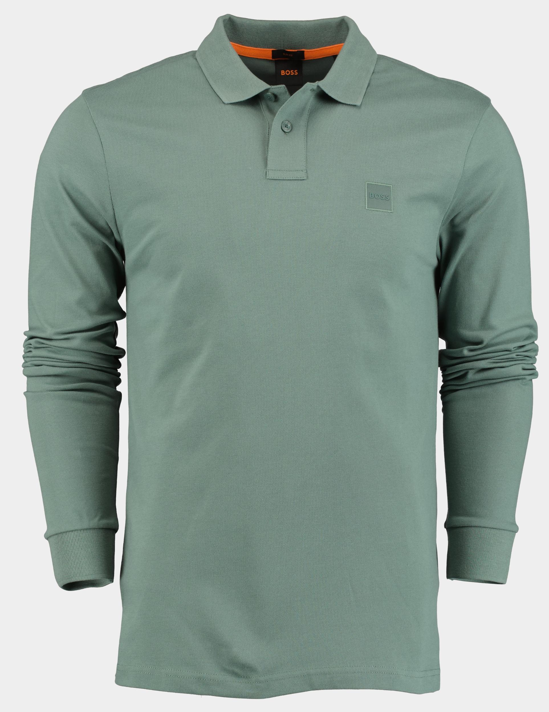 BOSS Orange Polo lange mouw Groen Passerby 10256683 01 50507704/341