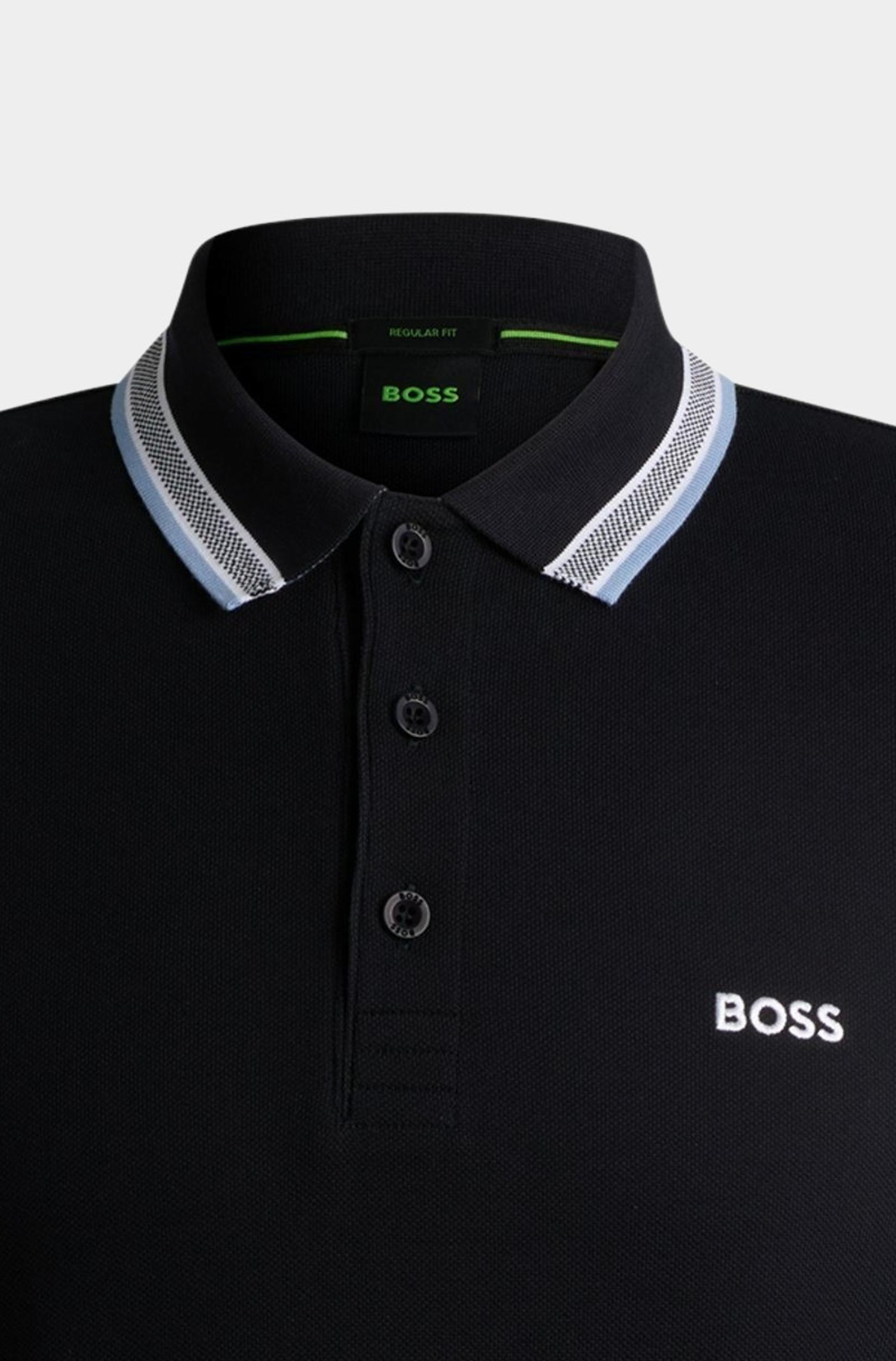 BOSS Green Polo lange mouw Blauw Plisy 10266738 01 50536609/409