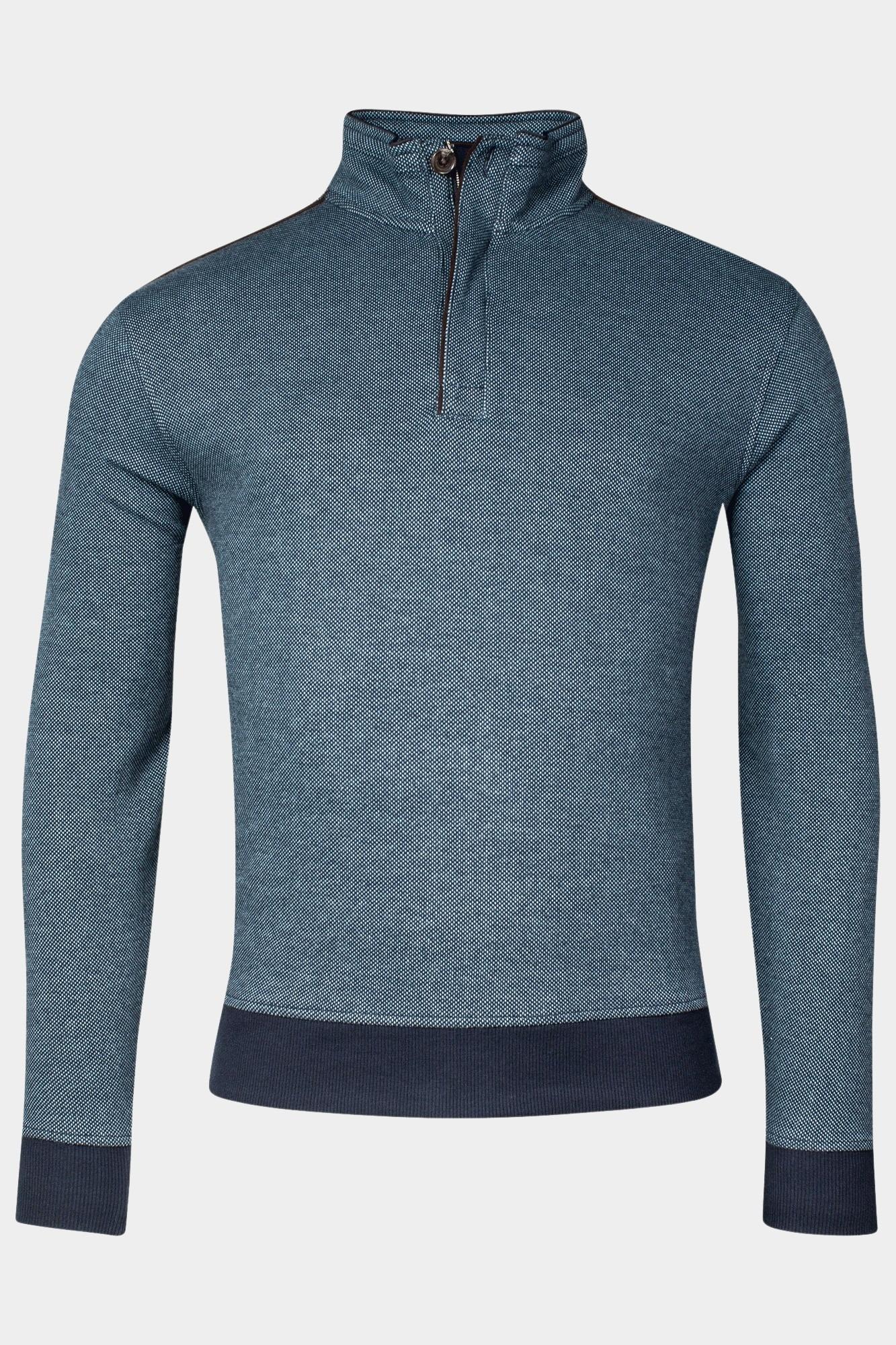 Baileys Half Zip Blauw Sweatshirt 1/2 Zip  Jacquard 323185/62