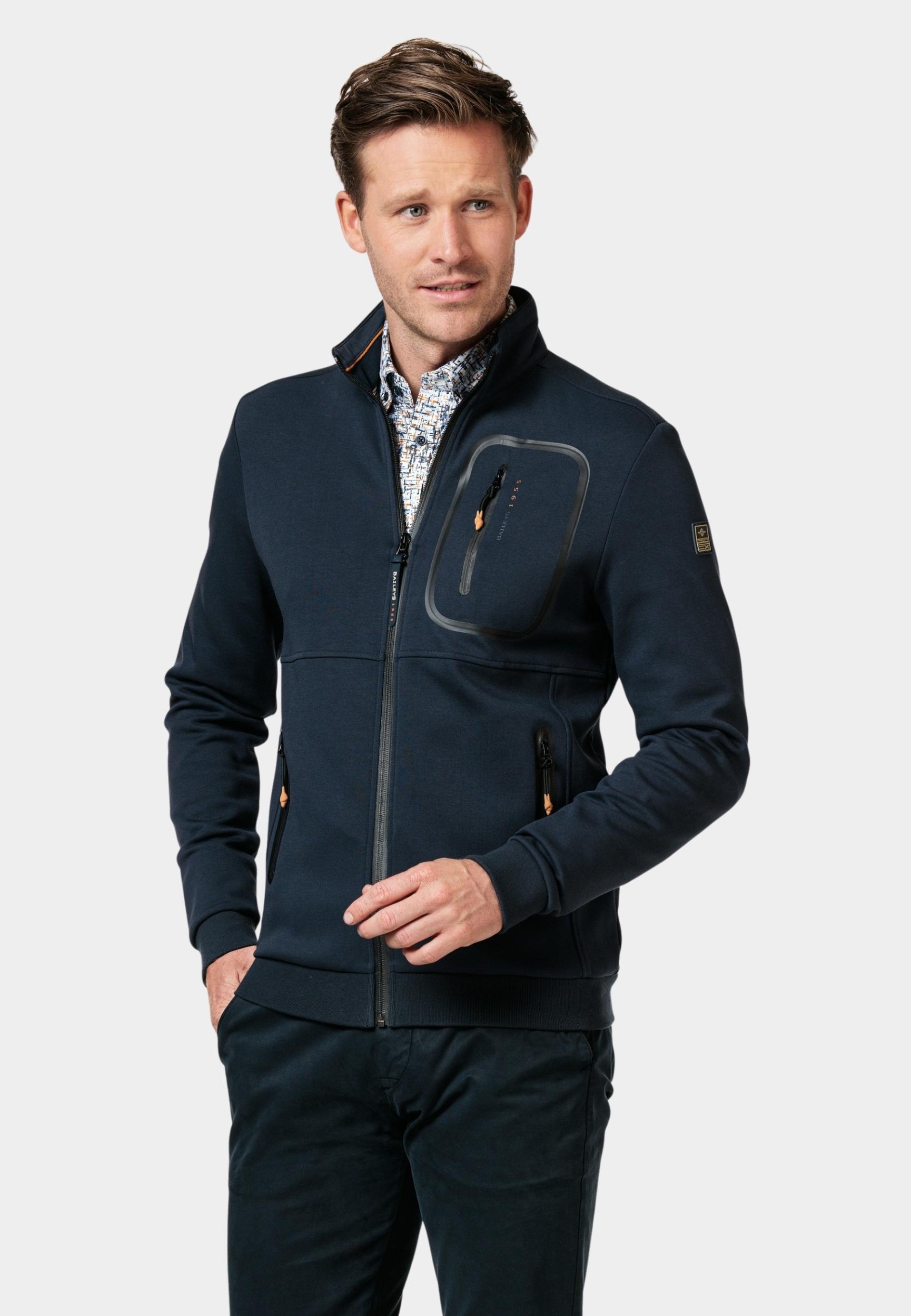 Baileys Vest Blauw Sweat Cardigan Zip  Double fa 322255/60